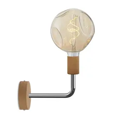 Cables Lampe Fermaluce Elle En Bois Avec Ampoule Bombée Neutral / Chrome One Size