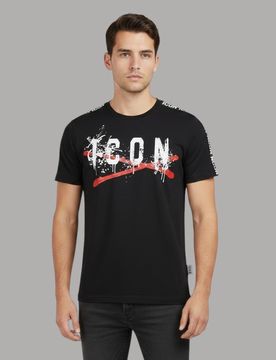 Maglietta Cotone con Logo e Bande Laterali 100% Stile