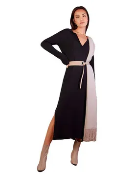 Vestito Lungo A Maniche Lunghe Berau Black L - Mus&bombon - FashionsVida