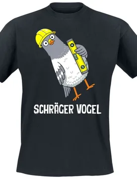 T-Shirt - Schräger Vogel - M bis 3XL - für Männer - Größe M - schwarz - Männer - male - Tierisch - FashionsVida