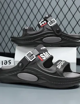 Fashion Trend Men's Shoes Flat Men's Sandals Summer 2025 Thick Soles Soft Comfortable Non-slip Beach Sandals Outdoor Slippers - Aliexpress - FashionsVida