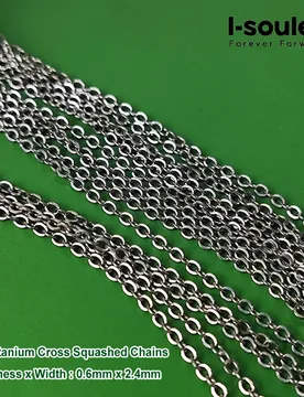 Pure Titanium Cross Squashed Chain 2.4mm Hypoallergenic DIY Jewelry - Aliexpress - FashionsVida