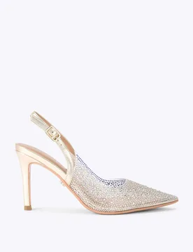Sparkle Stiletto Heel Slingback Shoes Gold female - Carvela - FashionsVida