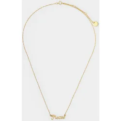 Collar de plata con lettering de signo del zodiaco piscis
