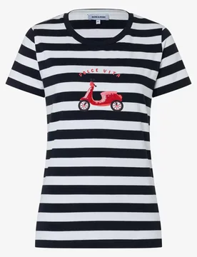 T-Shirt with Placement Print female - 40 - FashionsVida