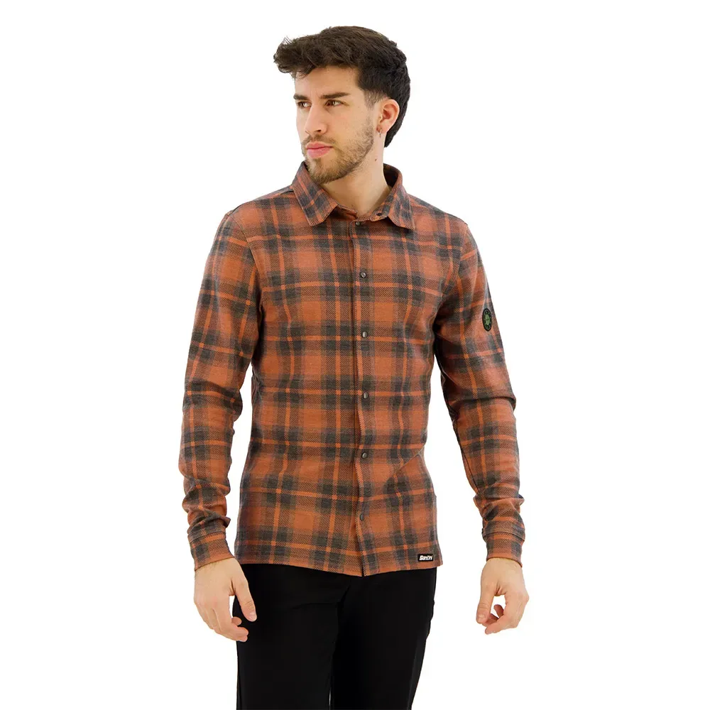 Camicia A Maniche Lunghe Dylan Orange - Santini - FashionsVida