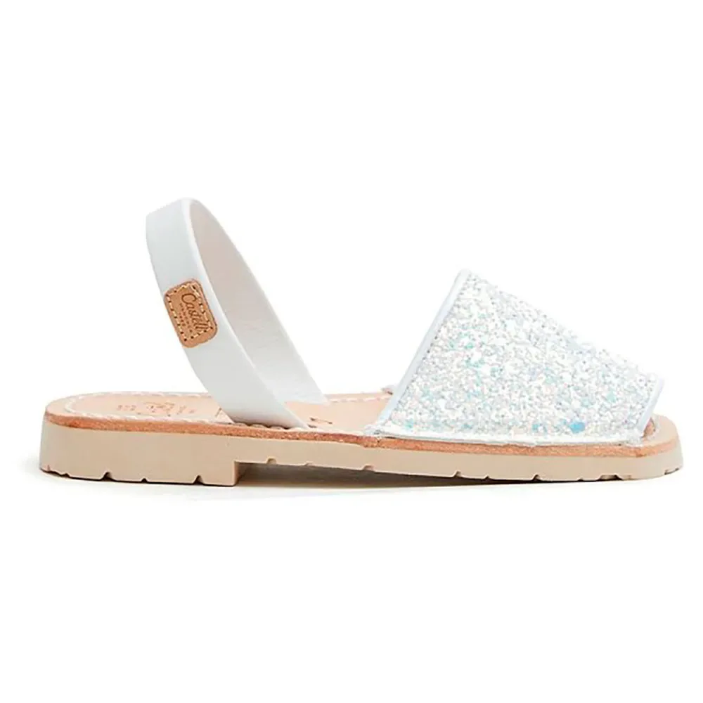 Sandali Menorchini 1097 Iker Gliter Stretch Leather White EU 22 - Castell - FashionsVida