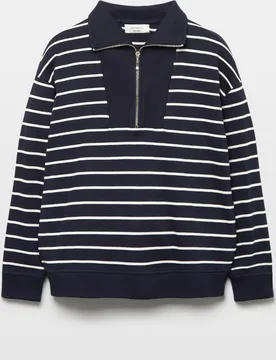 Sudadera estampada con cuello cremallera de mujer - Woman El Corte Inglés - FashionsVida