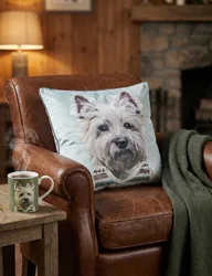 Westie in a Vestie Cushion Multi