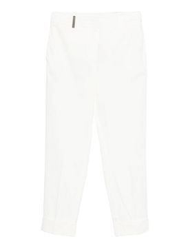 Pantaloni Bianchi Con Pinces