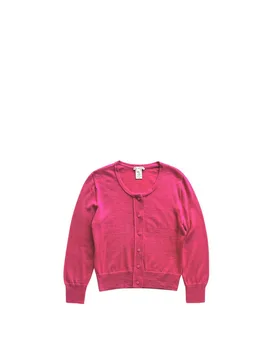 Pink Silk-Cashmere Cropped Fine Knit Cardigan - Oscar de la Renta - FashionsVida