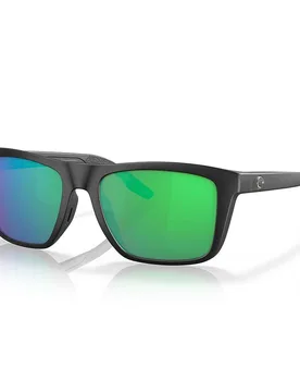 Mainsail Polarized Sunglasses Matte Black Green Mirror 580P/CAT2 Men,Women - Costa - FashionsVida
