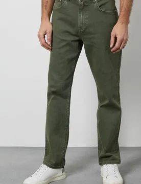 Men's Khaki Straight Fit Jeans Size: 40R - Khaki - Size: 40R - Debenhams - FashionsVida
