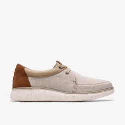 Mens Relaxlite Lace Sand Textile Shoes - Beige - Size Uk 9