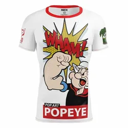 Popeye Pop Art Short Sleeve T-shirt Blue L Men