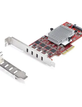 Carte D´extension Pci-e Usb-c 4-port Red / Silver One Size unisex