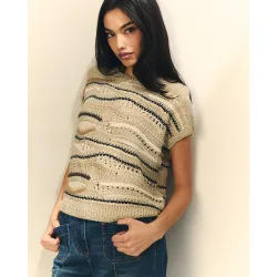 Jersey de punto de mujer con calados y brillo