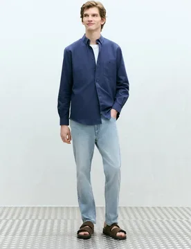 Camisa lisa de oxford hombre - Dustin - FashionsVida