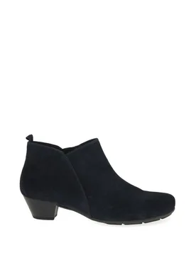 Women's 'Trudy' Low Heeled Ankle Boots in Navy Size: 6 - Navy - Size: 6 - Gabor - FashionsVida