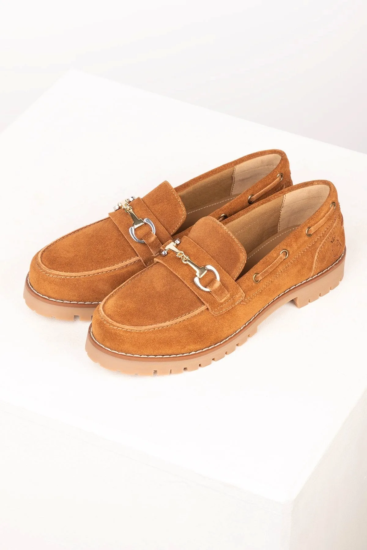 Wrelton Womens Suede Chunky Snaffle Loafer - - Size: 4 - Rydale - FashionsVida