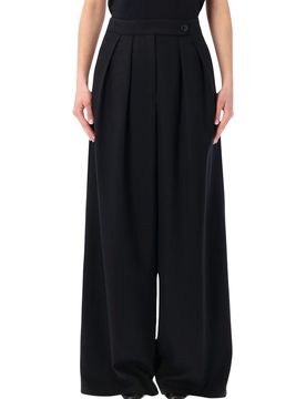 Cotton-blend Satin Straight-leg Pants