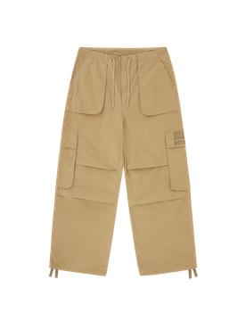 Straight Logo Parachute Pants - Sand