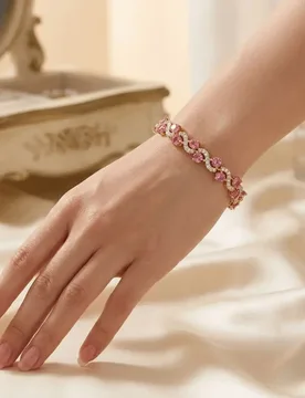 Retro Alloy Crystal Gemstone Bracelet Gold Plated Shiny Zircon Cross Hand Chain Colorful Elegant Charm Fashion Jewelry For Girls - Aliexpress - FashionsVida