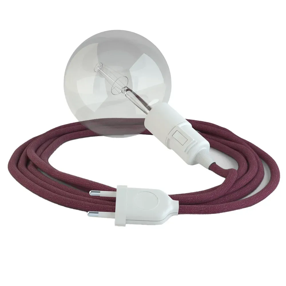 Cables Suspension Luminaire Rc32 3 M Burgundy / White One Size - Creative - FashionsVida