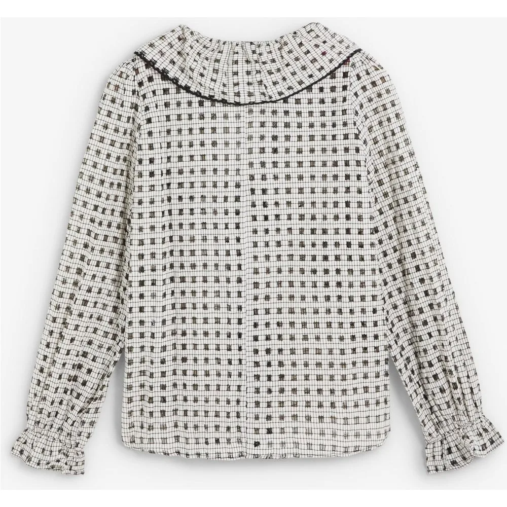 Blusa de mujer de cuadros con volante - Scalpers - FashionsVida