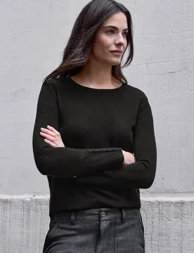 Street One Strickpullover mit Knöpfen female Schwarz
