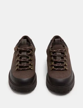 Kids' Chunky Hiker Shoes (4 Small - 7 Large) Brown Mix male - M&S - FashionsVida