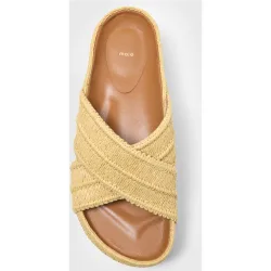 Sandalias de pala de mujer con plataforma de rafia