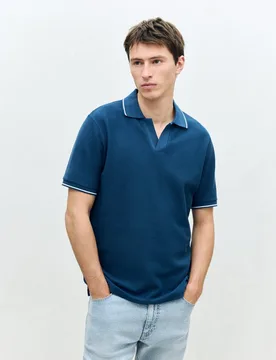 Polo manga corta estructura de hombre - Dustin - FashionsVida