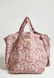 Tara Aster Print Tote Bag In Pink - One Size
