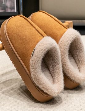 Pantuflas con suela gruesa y forro acolchado para mujer, para otoño/invierno, cómodas, antideslizantes, cálidas y suaves, para interiores/exteriore