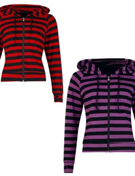 Kapuzenjacke - Striped Girl Hoodie Bundle - S bis XL - für Damen - Größe S - multicolor - Frauen - female - Banned Alternative - FashionsVida