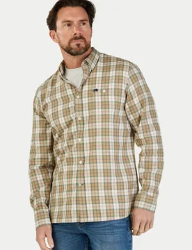 Long Sleeve Suffolk Check Twill Mens Shirt - - Size: XXL - Raging Bull - FashionsVida
