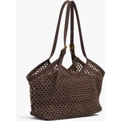 Bolso de mano estilo tote troquelado en liso