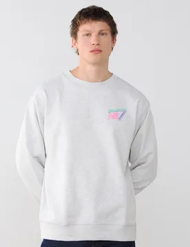 Sweat Crew Neon Logo gris s - New Balance - FashionsVida