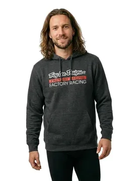Troy Designs Felpa Con Cappuccio Factory Racing Black / Red - Lee - FashionsVida