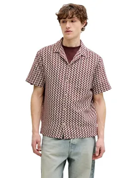 Chemise à Manches Courtes Montauk Crochet Cabernet 2XL - Jack & jones - FashionsVida