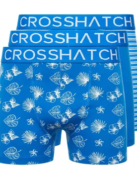 Mens Hovland Boxer Shorts (Pack Of 3) (Directoire Blue) - Size Large - Crosshatch - FashionsVida