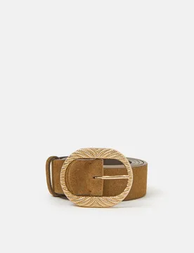 Suede Textured Waist Belt Tan female - Accessorize - FashionsVida