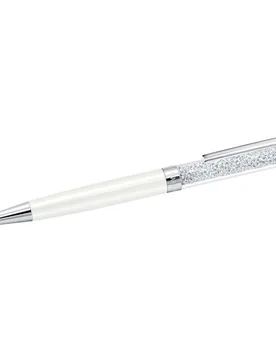 Penna a sfera Crystalline, Bianco, Laccato bianco, cromato OS - Swarovski - FashionsVida
