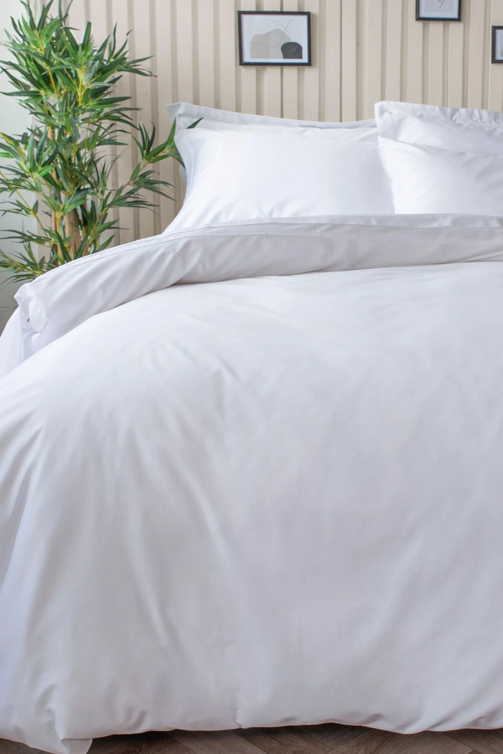 Thread Count Bamboo Duvet Cover White Single - White - Size: Single - Lazy Panda - FashionsVida