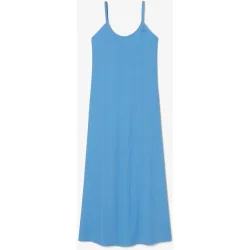 Vestido maxi de tirantes de canalé de algodón en de manga sin mangas