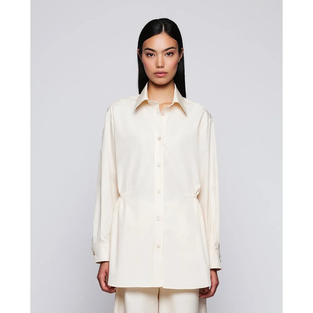 Camisa de mujer de algodón con cintura ajustable - Mirto - FashionsVida