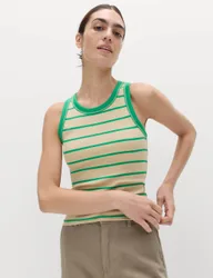 Secret Support™ Cotton Rich Striped Bra Vest Green Mix female