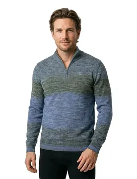 Maglione Con Mezza Zip 26an71 Classic Blue M