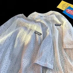Summer Men's Mesh-Impacting Fashion T-Shirt - Loose-Fitting, Breathable, Unique Patterned Short Sleeve